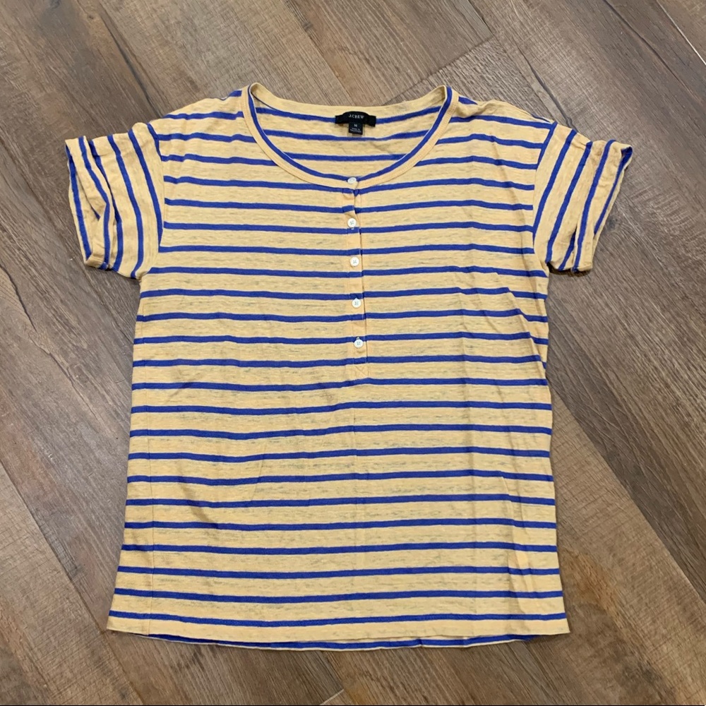 JCrew striped linen tee